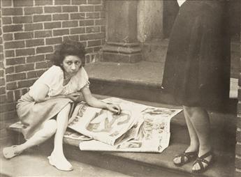 HELEN LEVITT (1913-2009) N.Y. (four seated people) * N.Y. (three women) * N.Y. (seated mother with children) * N.Y. (women on a stoop).